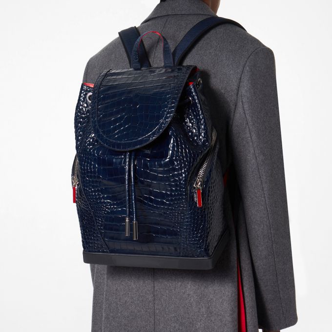 Christian Louboutin Explorafunk S Creative Leder Backpack Rucksäcke Herren Blau | AT-38031