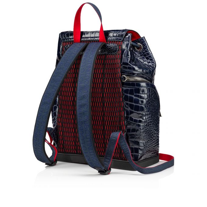 Christian Louboutin Explorafunk S Creative Leder Backpack Rucksäcke Herren Blau | AT-38031