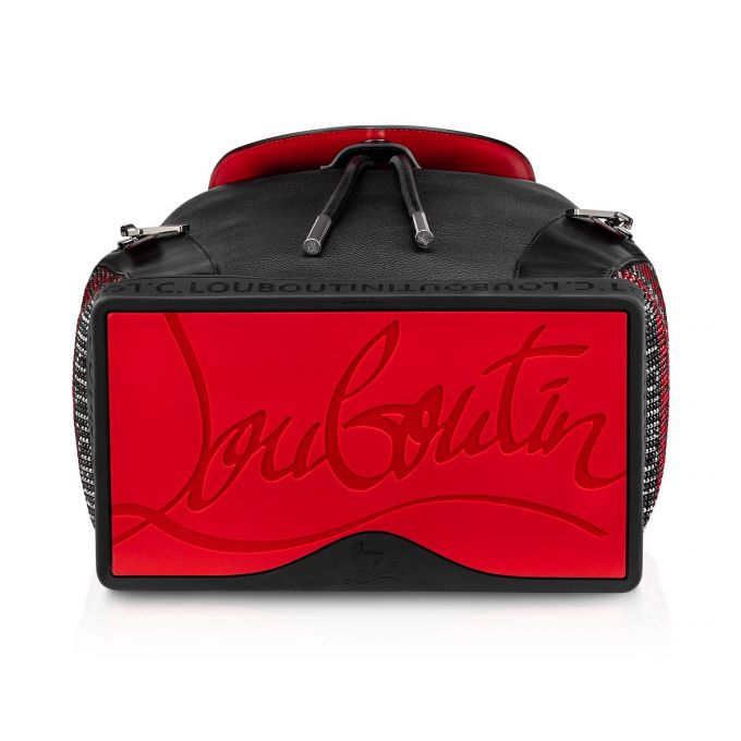 Christian Louboutin Explorafunk S Creative Leder Backpack Rucksäcke Herren Schwarz Rot | AT-89941