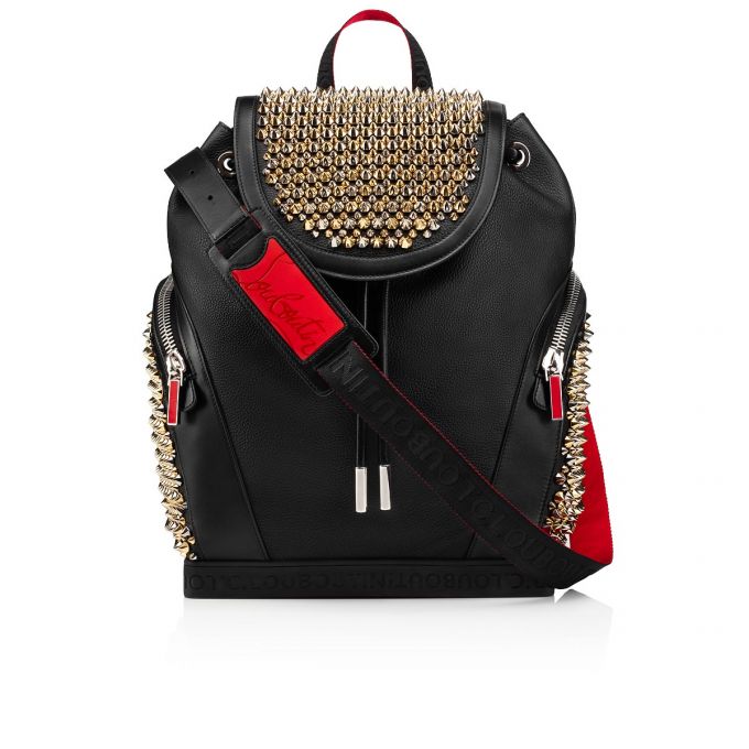 Christian Louboutin Explorafunk S Klassische Leder Backpack Rucksäcke Herren Schwarz Mehrfarbig | AT-35362