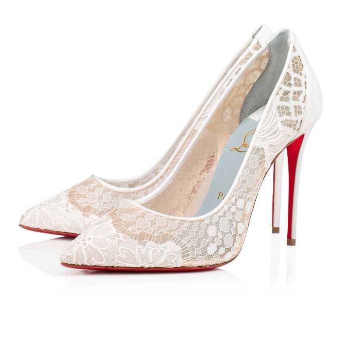 Christian Louboutin Follies Spitze 100 Spitze Pumps Pumps Damen Weiß Blau | AT-86138