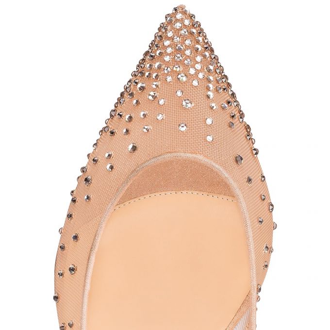 Christian Louboutin Follies Strass 070 70 Version Light Silk Strass Pumps Pumps Damen Beige | AT-79641