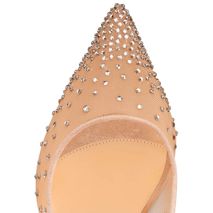 Christian Louboutin Follies Strass 085 85 Version Light Silk Wildleder Pumps Pumps Damen Beige | AT-72557