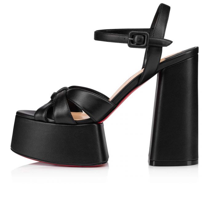 Christian Louboutin Foolanjalili 130 Calf Platforms Platforms Damen Schwarz | AT-12055