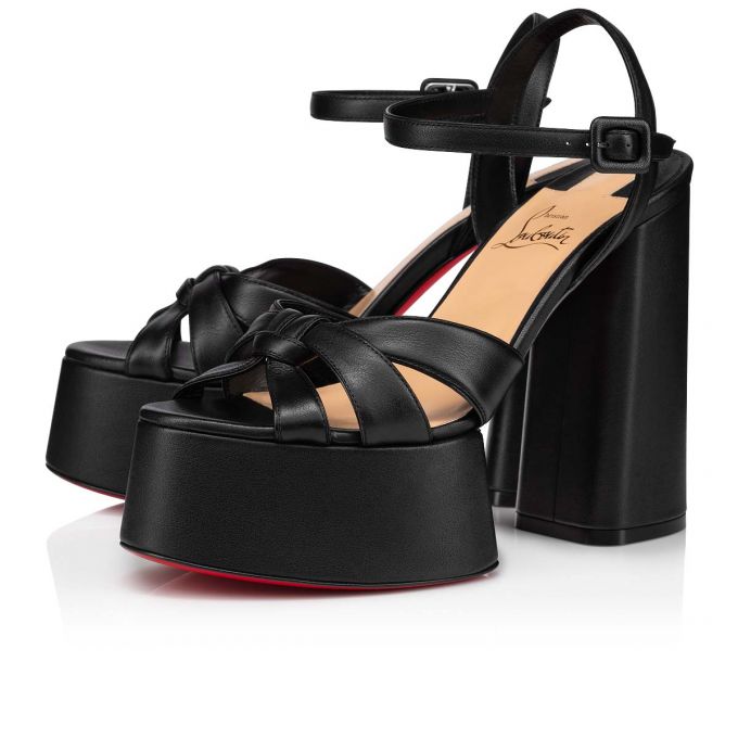 Christian Louboutin Foolanjalili 130 Calf Platforms Platforms Damen Schwarz | AT-12055