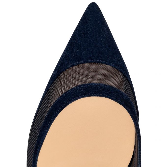 Christian Louboutin Galativi 100 100 Version Marine Veau Velours Pumps Pumps Damen Navy | AT-61165