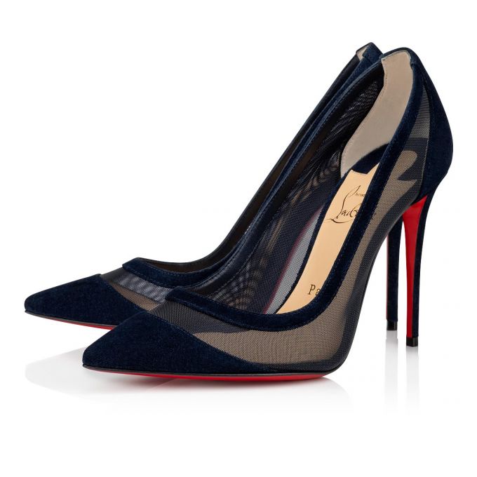 Christian Louboutin Galativi 100 100 Version Marine Veau Velours Pumps Pumps Damen Navy | AT-61165