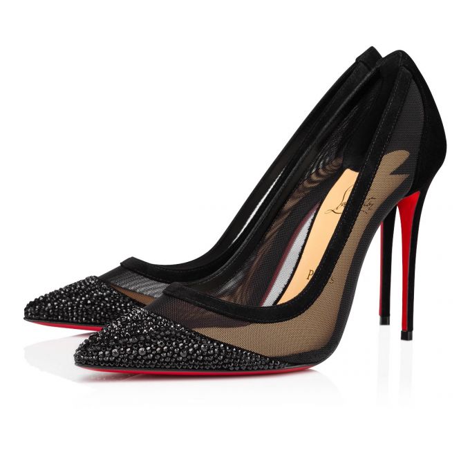 Christian Louboutin Galativi P Strass 100 Version Klassische Fabric Pumps Pumps Damen Schwarz | AT-39864