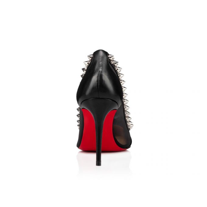 Christian Louboutin Galativi Spikes 85 Fishnet Pumps Pumps Damen Schwarz Silber | AT-56368