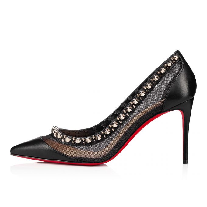 Christian Louboutin Galativi Spikes 85 Fishnet Pumps Pumps Damen Schwarz Silber | AT-56368