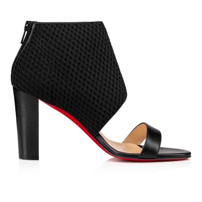 Christian Louboutin Georgette Boot 85 Lucido Mesh Sandals Sandalen Damen Schwarz | AT-73990