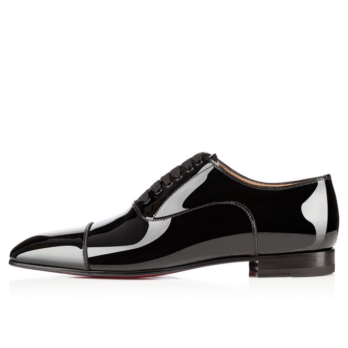 Christian Louboutin Greggo 000 Lack Oxford Oxfords Schuhe Herren Schwarz | AT-61772