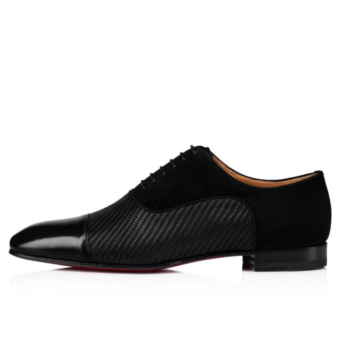 Christian Louboutin Greggo Baumwoll Oxford Oxfords Schuhe Herren Schwarz | AT-85786