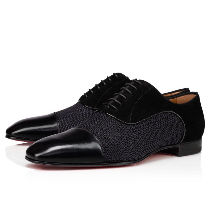 Christian Louboutin Greggo Creative Leder Oxford Oxfords Schuhe Herren Schwarz | AT-97436