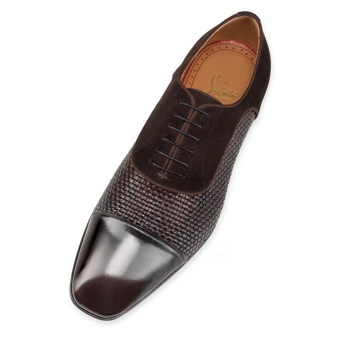 Christian Louboutin Greggo Dark Creative Leder Oxford Oxfords Schuhe Herren Dunkelbraun | AT-29758