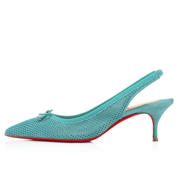 Christian Louboutin Hall Sling Pump 55 Veau Velours Pumps Pumps Damen Blau | AT-32666