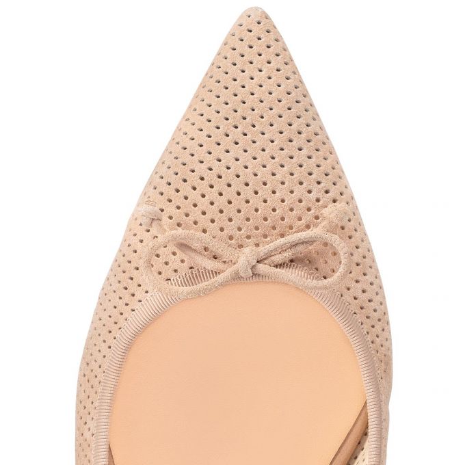 Christian Louboutin Hall Sling Veau Velours Flats Flats Damen Beige | AT-94019