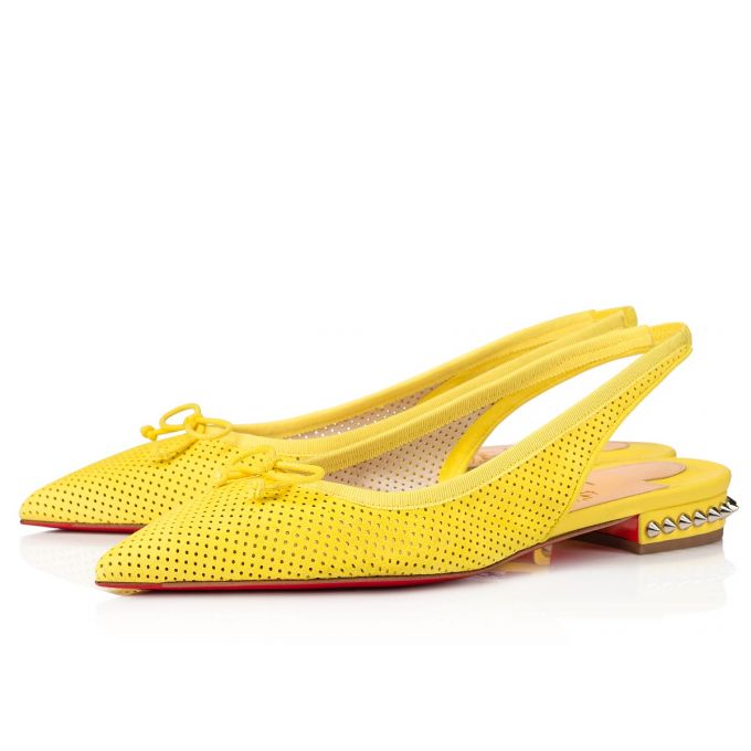 Christian Louboutin Hall Sling Wildleder Flats Flats Damen Gelb | AT-34301