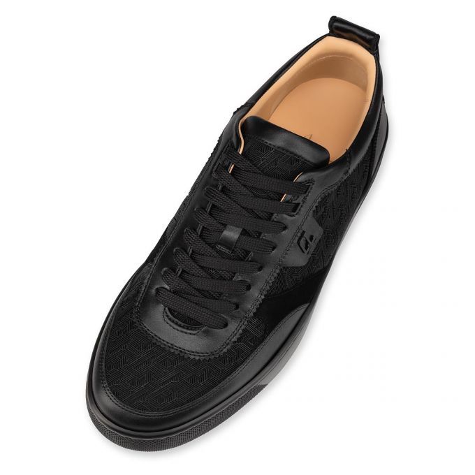 Christian Louboutin Happyrui Baumwoll Sneakers Sneakers Herren Schwarz | AT-88807