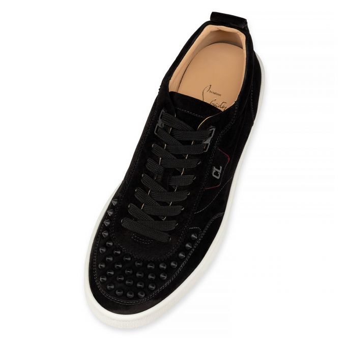 Christian Louboutin Happyrui Spikes 000 Mat Veau Velours Sneakers Sneakers Herren Schwarz | AT-80010