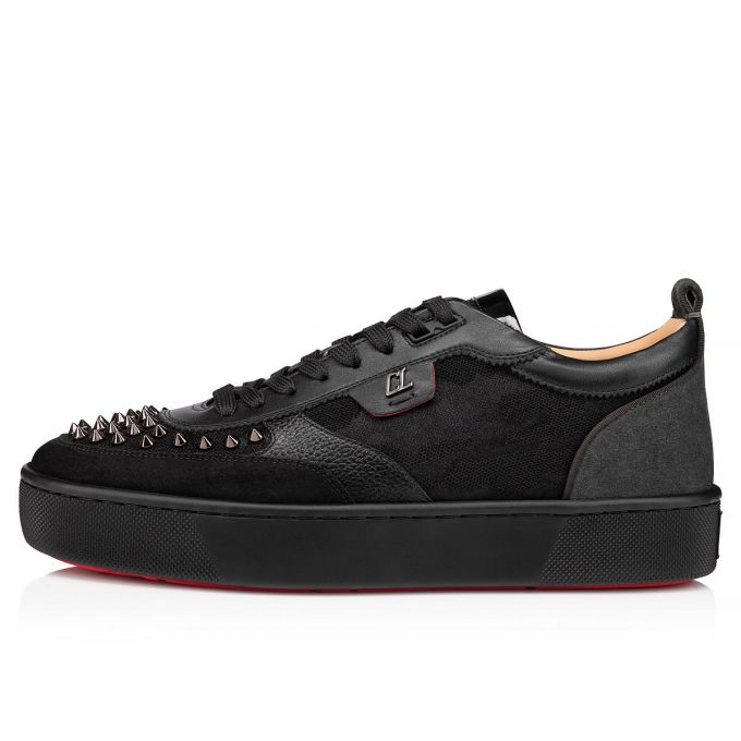 Christian Louboutin Happyrui Spikes Version Creative Fabric Sneakers Sneakers Herren Schwarz | AT-38415