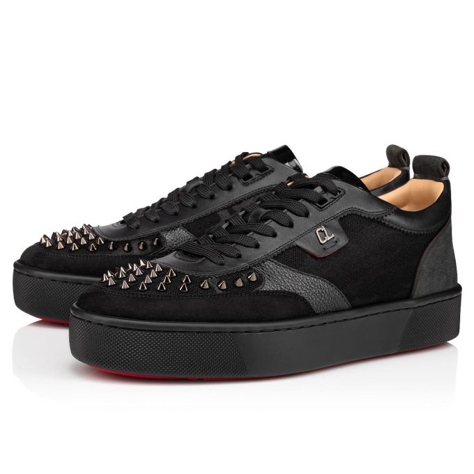 Christian Louboutin Happyrui Spikes Version Creative Fabric Sneakers Sneakers Herren Schwarz | AT-38415