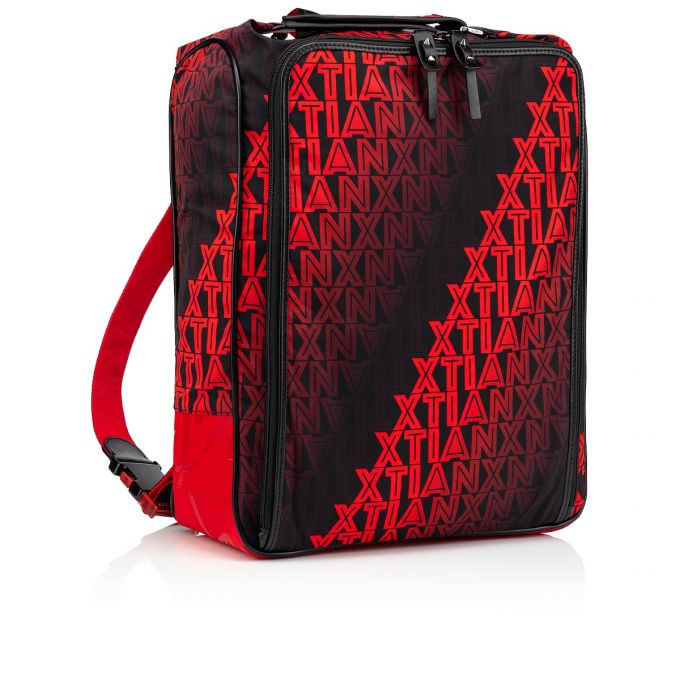 Christian Louboutin Hop'N Zip Creative Fabric Backpack Rucksäcke Herren Schwarz Rot | AT-05585