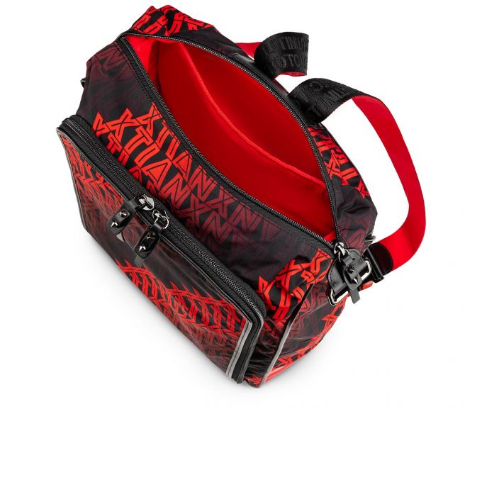 Christian Louboutin Hop'N Zip Creative Fabric Backpack Rucksäcke Herren Schwarz Rot | AT-05585