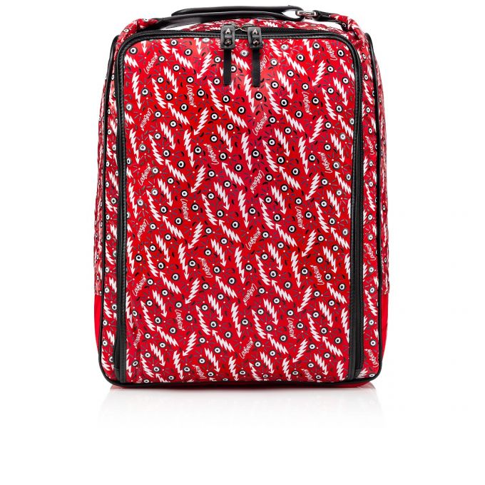 Christian Louboutin Hop\'N Zip Creative Fabric Backpack Rucksäcke Herren Rot Schwarz | AT-85666