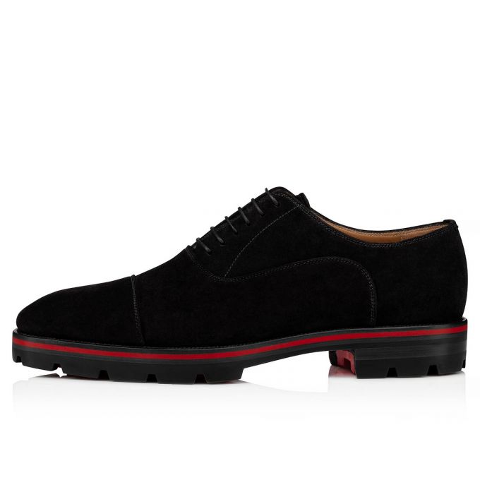 Christian Louboutin Hubertus 000 Veau Velours Oxford Oxfords Schuhe Herren Schwarz | AT-81622