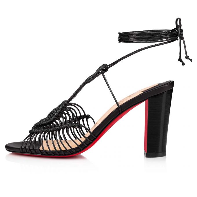 Christian Louboutin Janis In Heels 85 Lucido Calf Sandals Sandalen Damen Schwarz | AT-24181