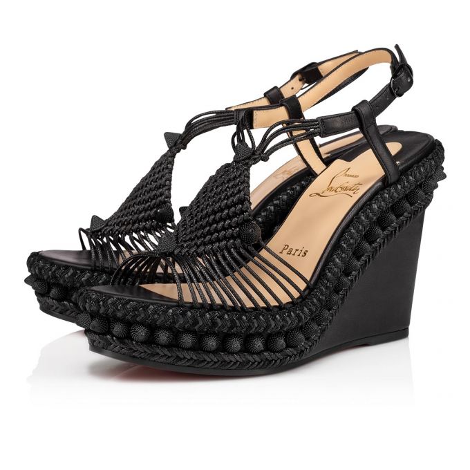 Christian Louboutin Janis In Spain 110 Calf Espadrilles Espadrilles Damen Schwarz | AT-94049