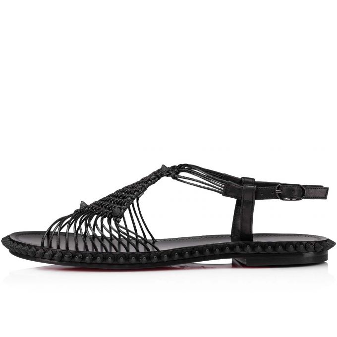 Christian Louboutin Janis In Spain Calf Sandals Sandalen Damen Schwarz | AT-48928