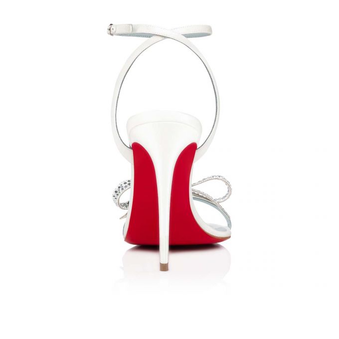 Christian Louboutin Jewel Queen 100 Crepe Satin/Fabric Sandals Sandalen Damen Weiß Rot | AT-87479