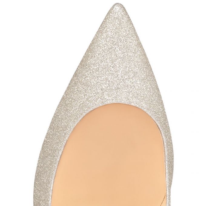 Christian Louboutin Kate 85 Ivory Glitter Pumps Pumps Damen Silber | AT-99867