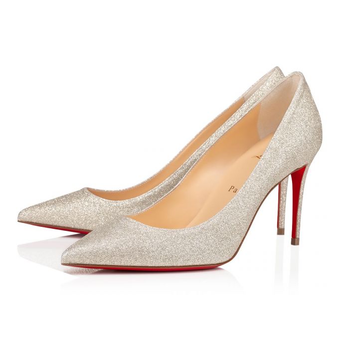 Christian Louboutin Kate 85 Ivory Glitter Pumps Pumps Damen Silber | AT-99867