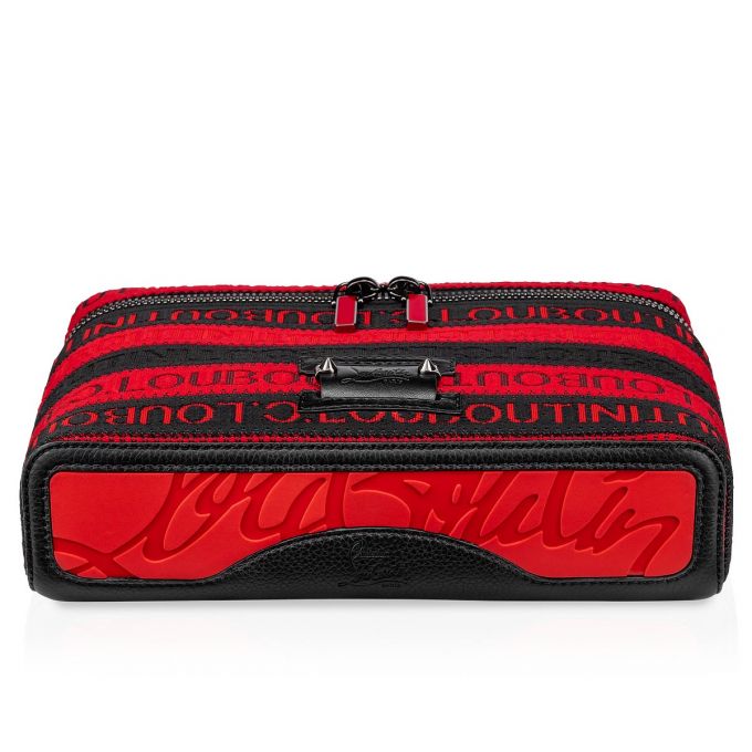 Christian Louboutin Kypipouch Cl Riemen Creative Fabric Messenger Bags Kuriertaschen Herren Schwarz Rot | AT-37849