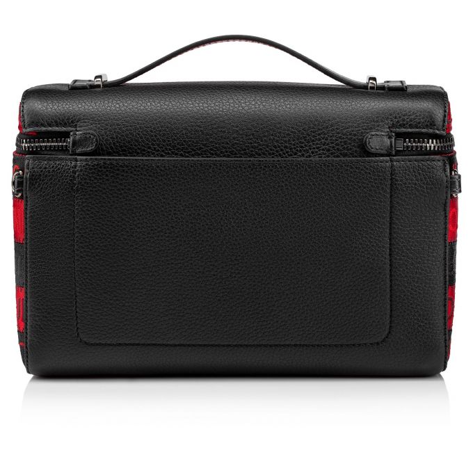 Christian Louboutin Kypipouch Cl Riemen Creative Fabric Messenger Bags Kuriertaschen Herren Schwarz Rot | AT-37849