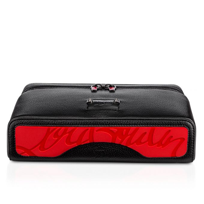 Christian Louboutin Kypipouch Klassische Leder Messenger Bags Kuriertaschen Herren Schwarz Rot | AT-19787