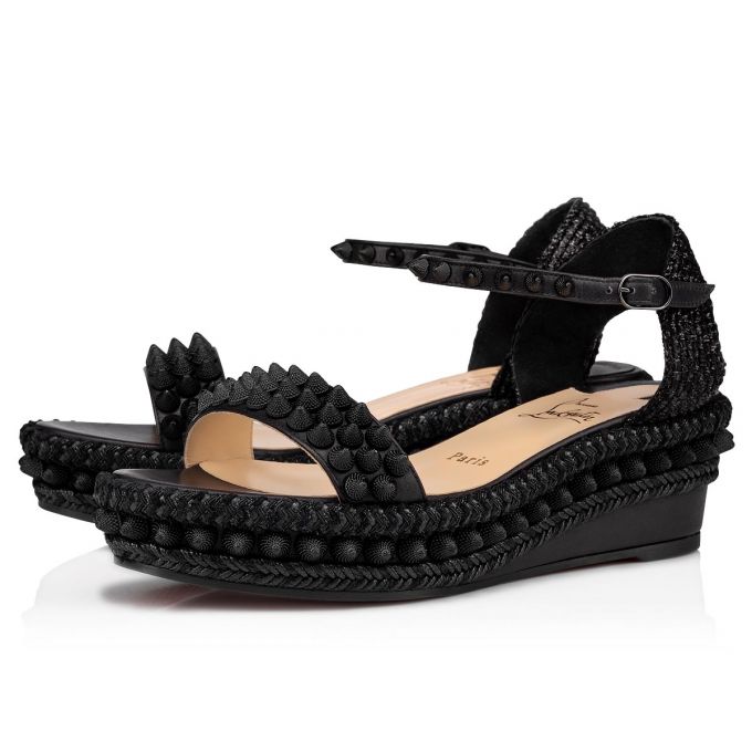 Christian Louboutin Lata 60 Calf Espadrilles Espadrilles Damen Schwarz | AT-08809