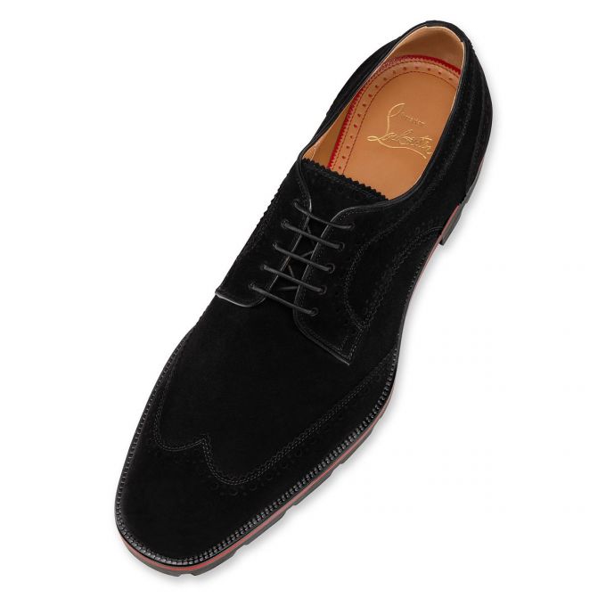 Christian Louboutin Laurlaf Veau Velours Derby Derby Herren Schwarz | AT-11695