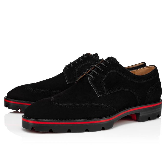 Christian Louboutin Laurlaf Veau Velours Derby Derby Herren Schwarz | AT-11695