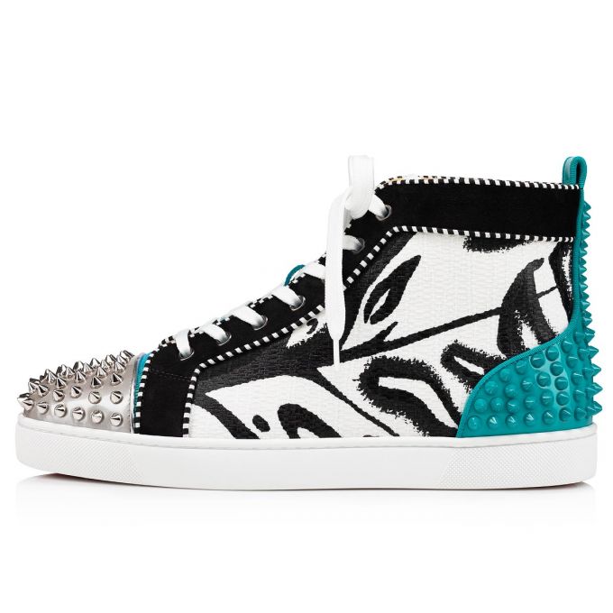 Christian Louboutin Lou Spikes 2 Baumwoll Sneakers Sneakers Herren Mehrfarbig | AT-36877