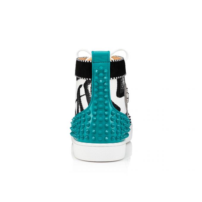 Christian Louboutin Lou Spikes 2 Baumwoll Sneakers Sneakers Herren Mehrfarbig | AT-36877