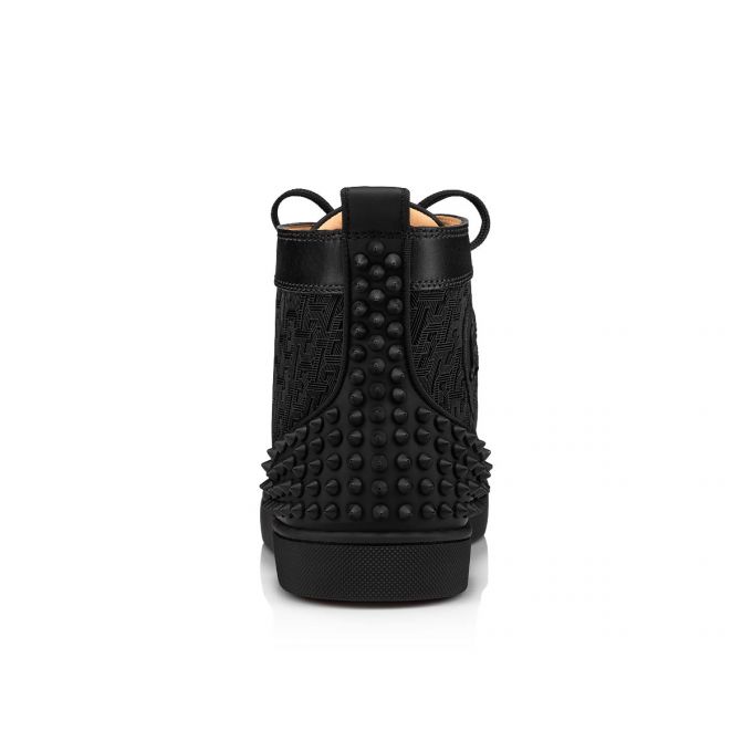 Christian Louboutin Lou Spikes 2 Baumwoll Sneakers Sneakers Herren Schwarz | AT-69536