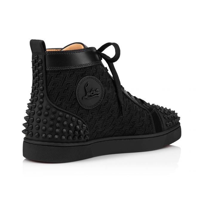 Christian Louboutin Lou Spikes 2 Baumwoll Sneakers Sneakers Herren Schwarz | AT-69536