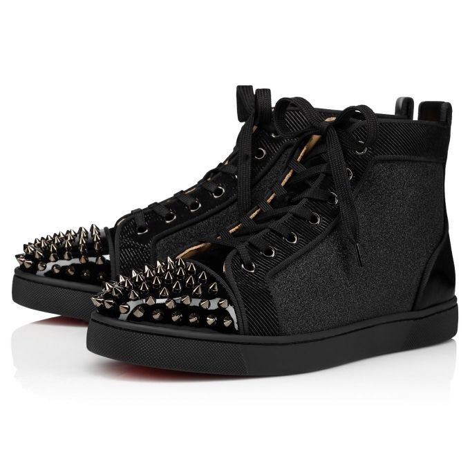 Christian Louboutin Lou Spikes Orlato Creative Leder Sneakers Sneakers Herren Schwarz | AT-84412