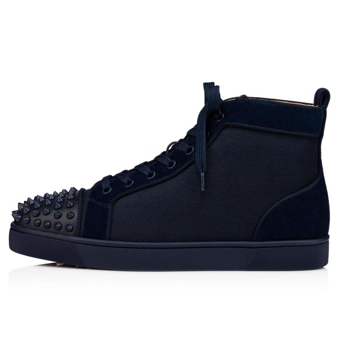 Christian Louboutin Lou Spikes Orlato Creative Fabric Sneakers Sneakers Herren Navy | AT-97988