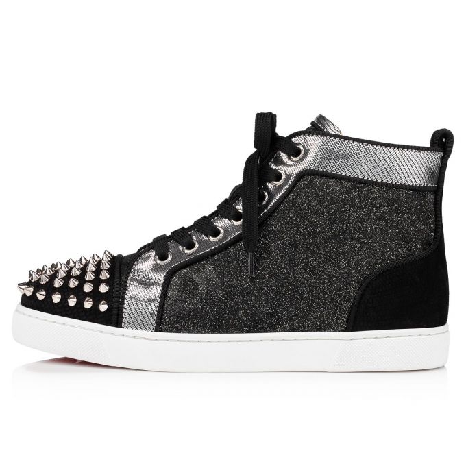 Christian Louboutin Lou Spikes Orlato Version Veau Velours Sneakers Sneakers Damen Schwarz | AT-14070