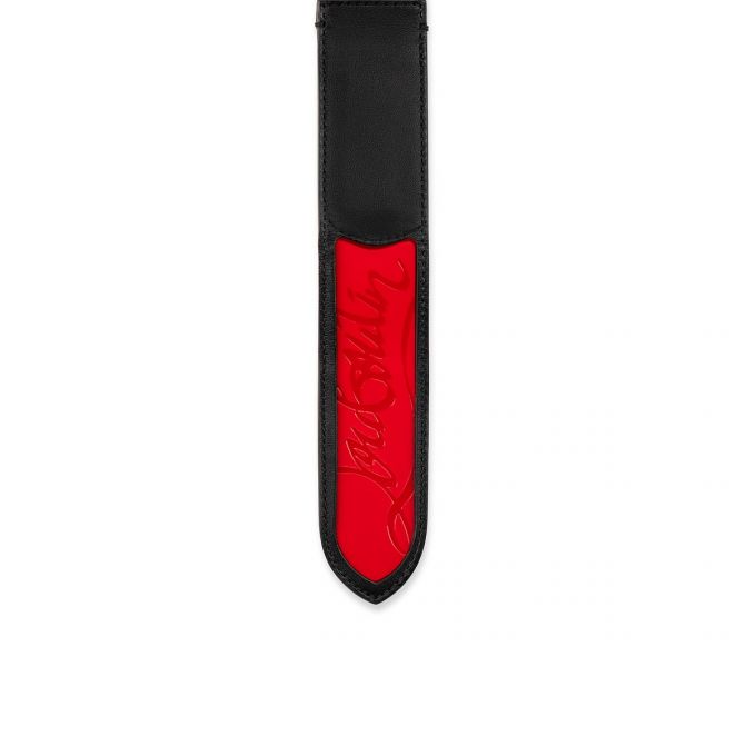 Christian Louboutin Loubi Belt Klassische Leder Belts Gürtel Herren Schwarz Rot Mehrfarbig | AT-55635